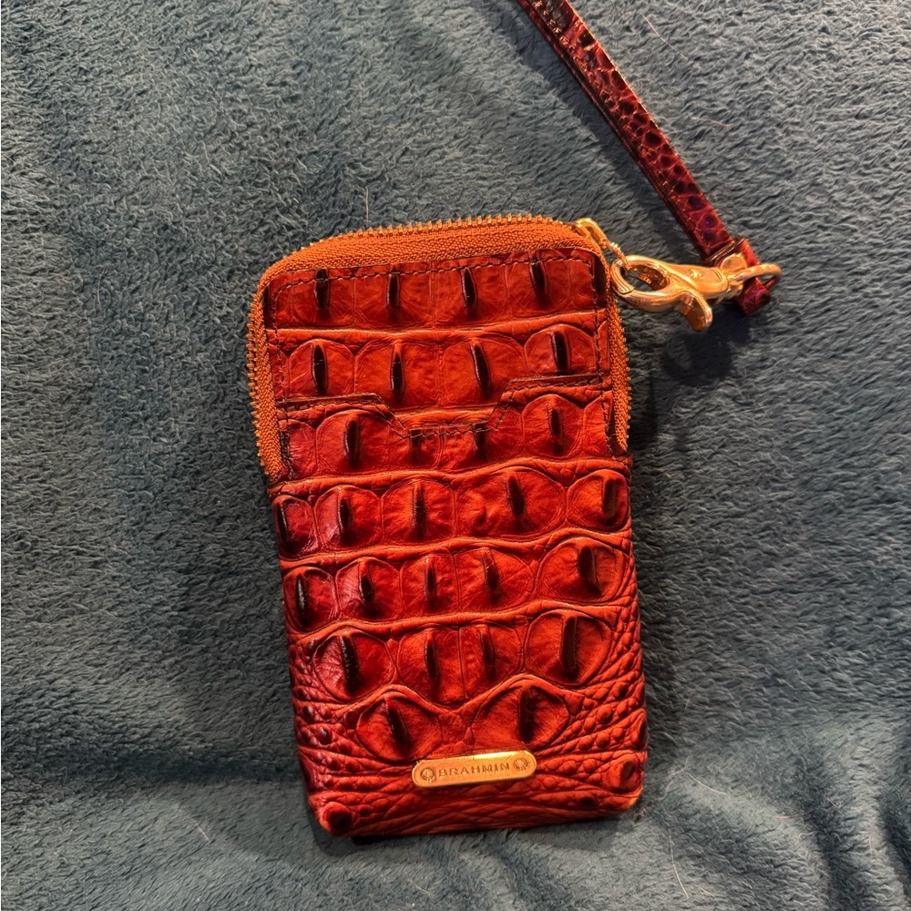 Brahmin Croc-Embossed Clutch